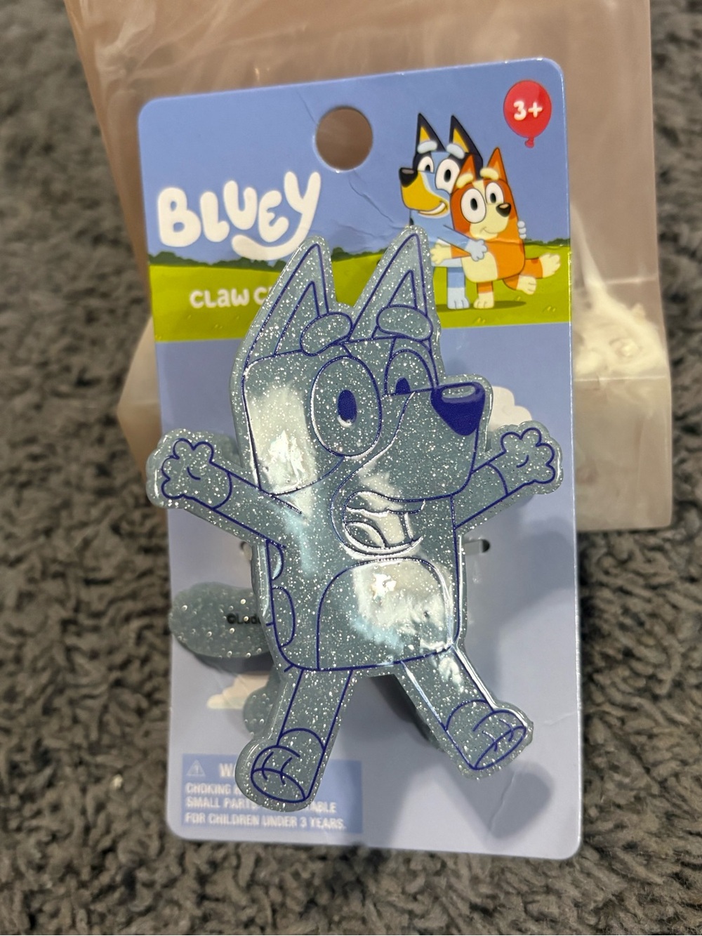 NWT blue glittery Bluey themed hair claw clip
